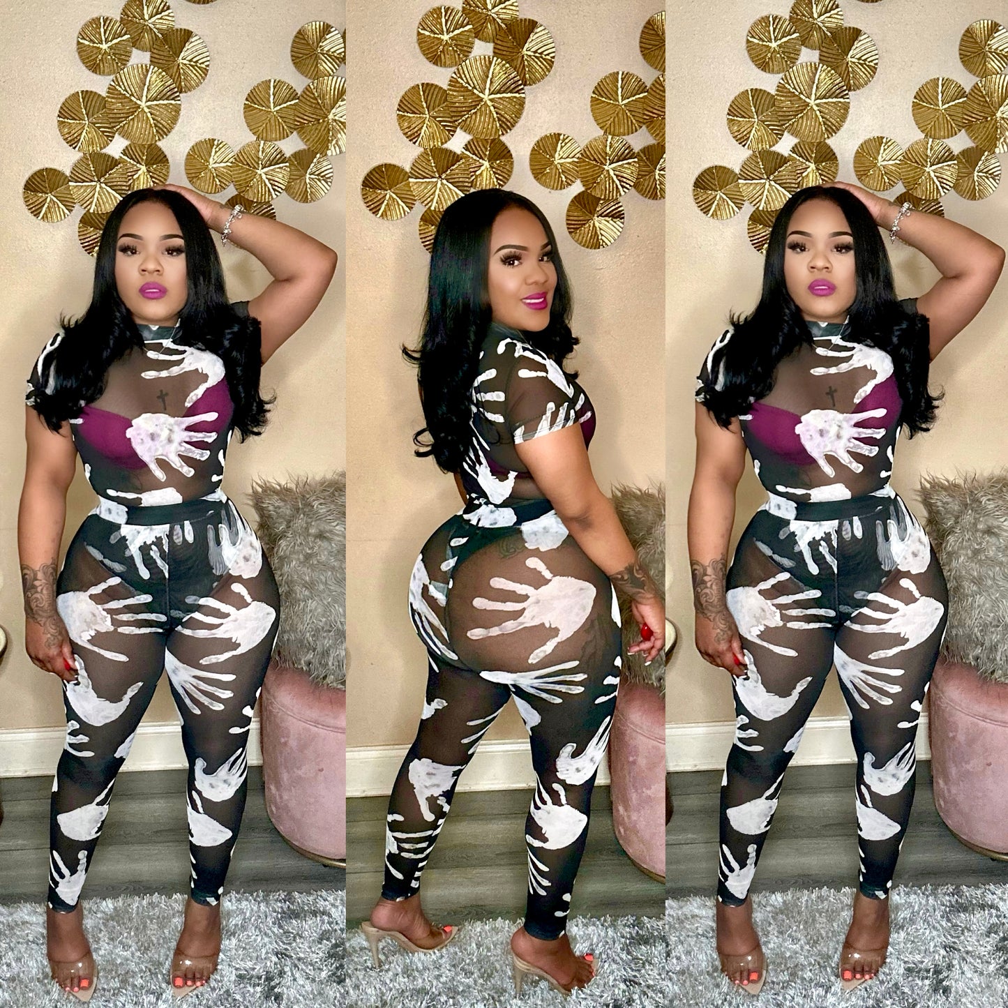 HANDS ALL OVER MY BODY MESH SET (BLACK/WHITE)