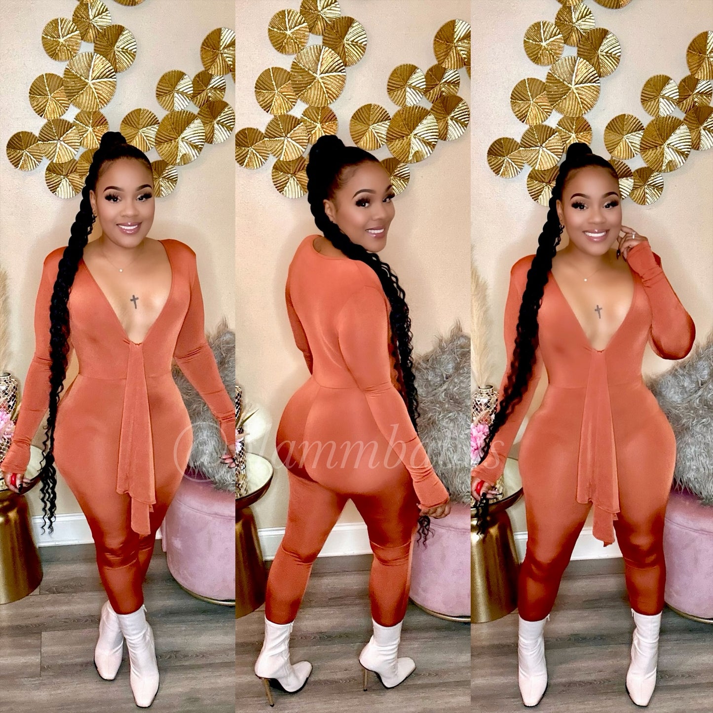 CHIC BABE JUMPSUIT (RUST)