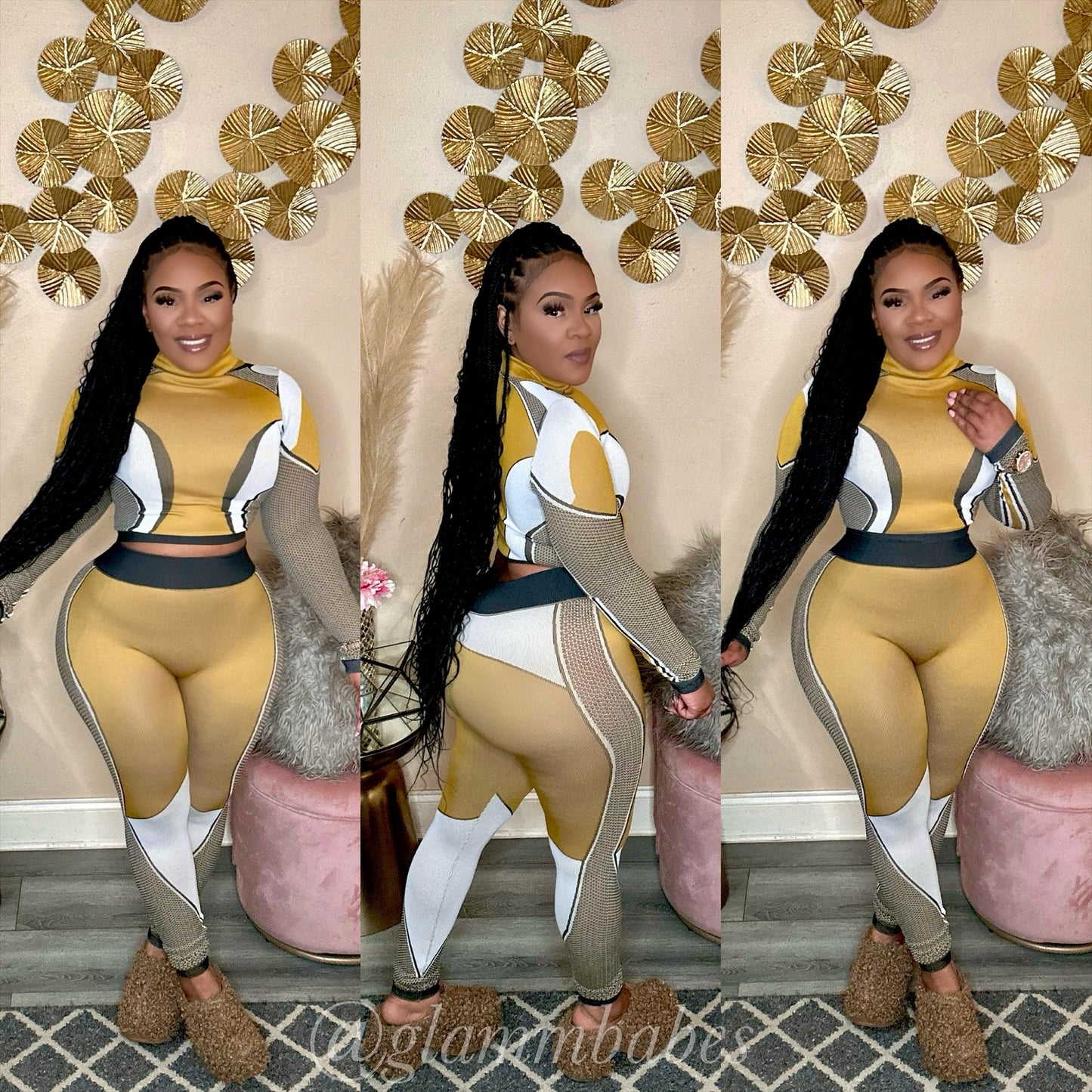 MUSTARD BABE SET (MUSTARD/ MULTI)