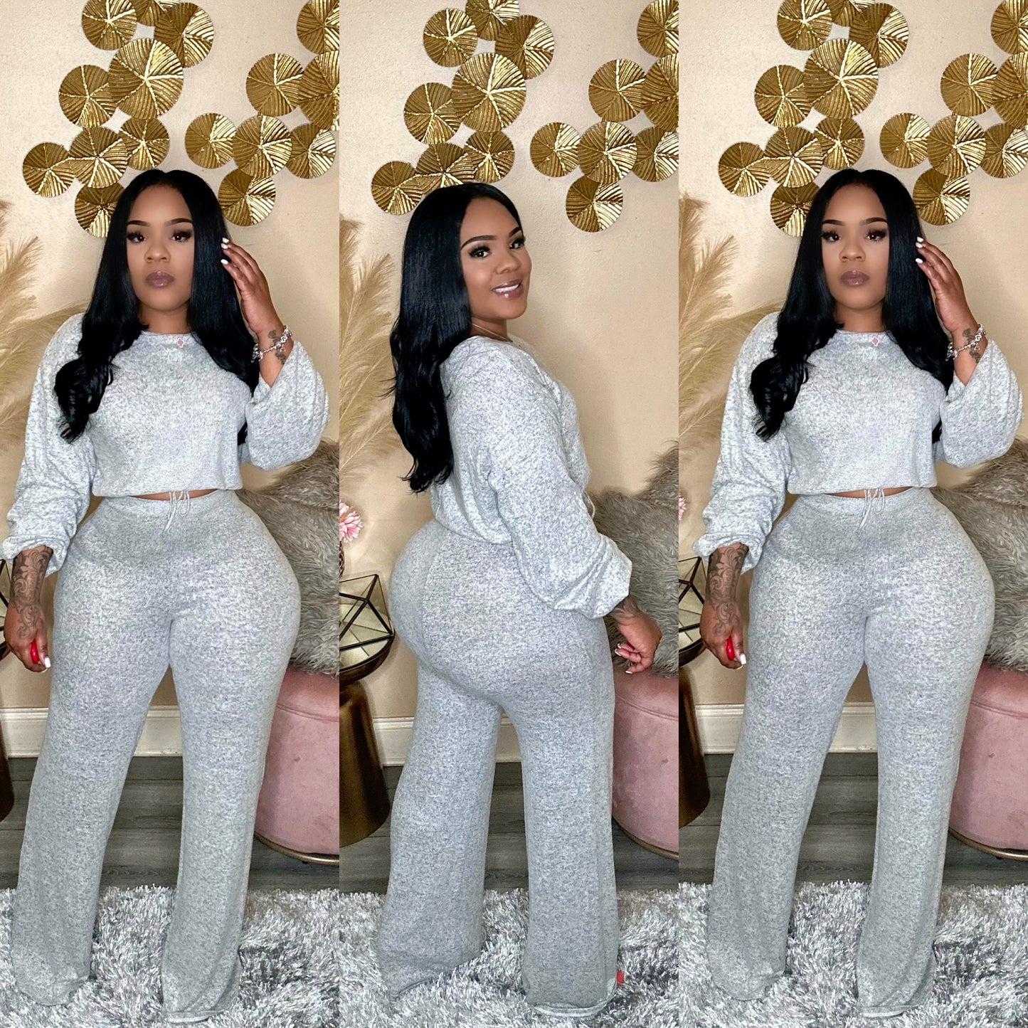 HEATHER GREY BABE SET