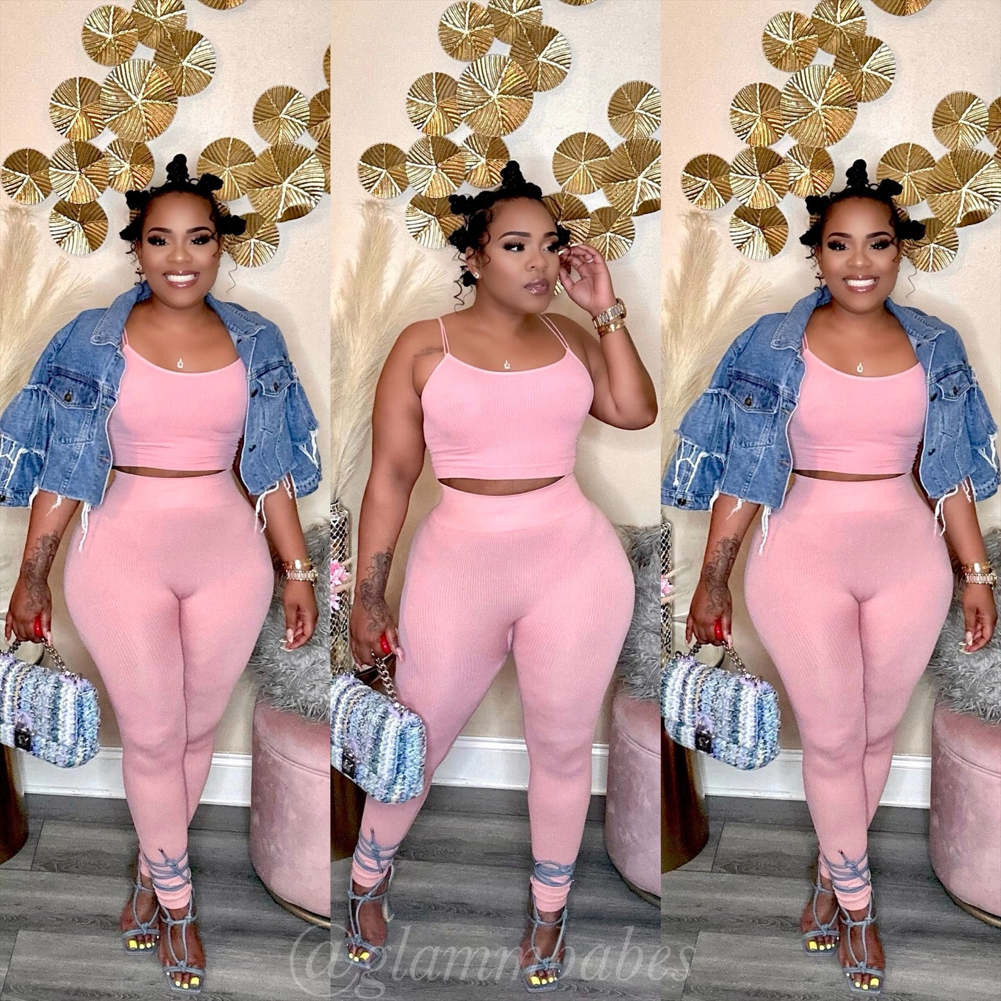 RIBED BABE SET (MAUVE)