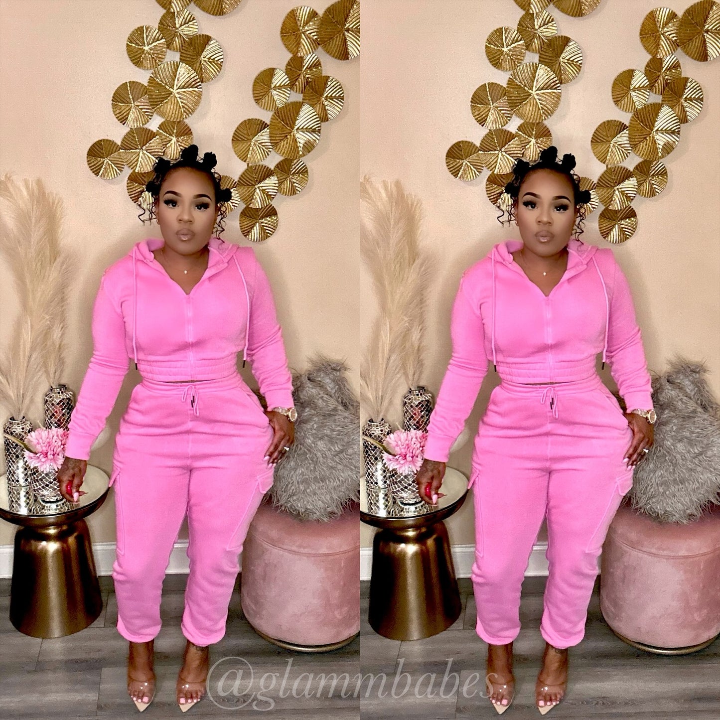 CARGO BABE JOGGER SET (PINK)