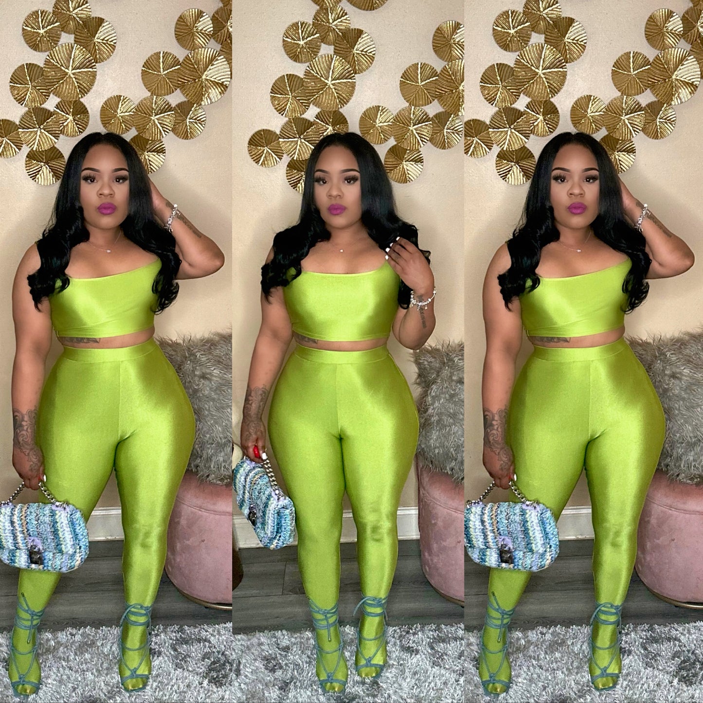 CANDY APPLE GLAMM SET (CHARTREUSE)