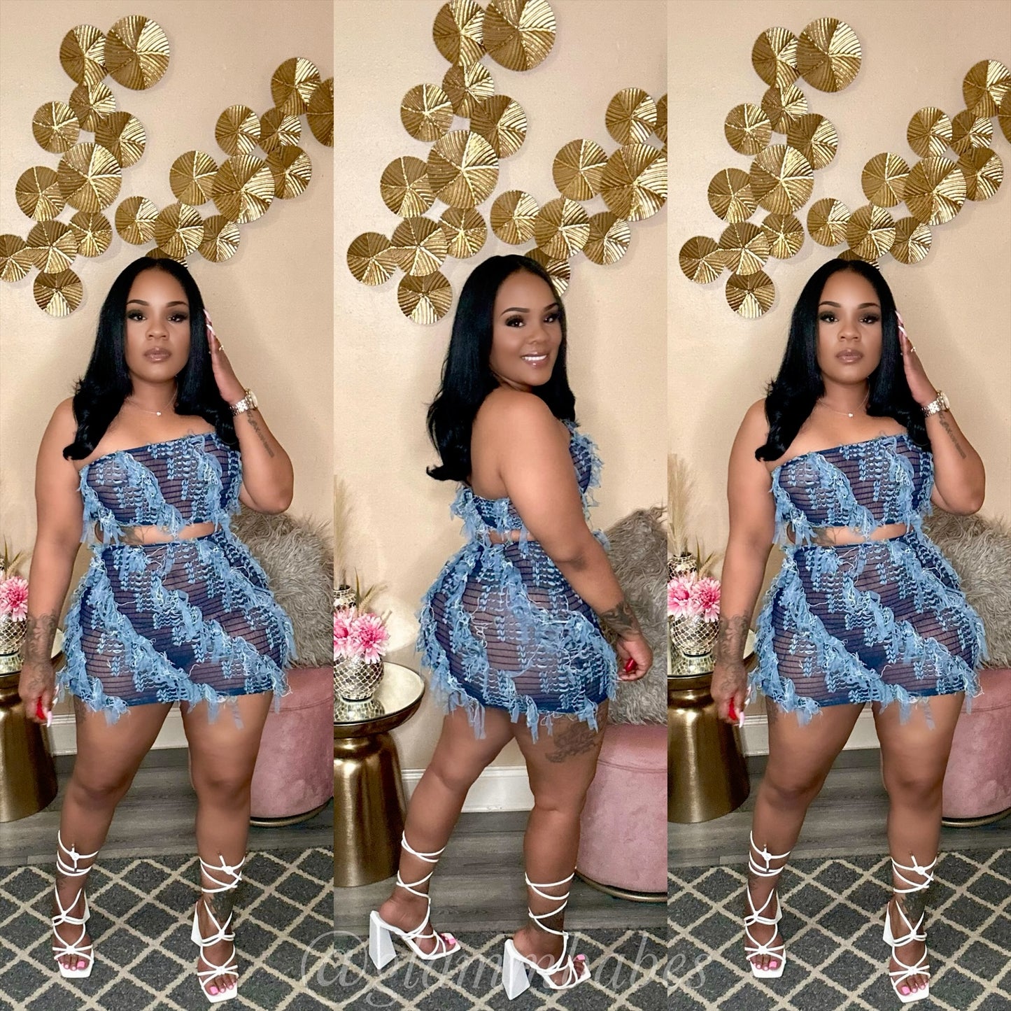 WALK THROUGH BABE SET (BLUE/MULTI)