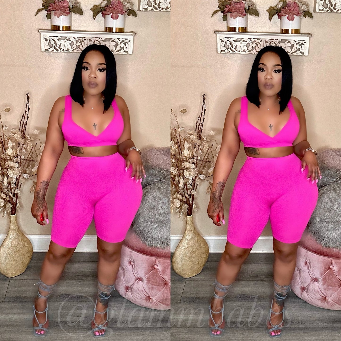 BODY GLAMM SET (FUCHSIA)