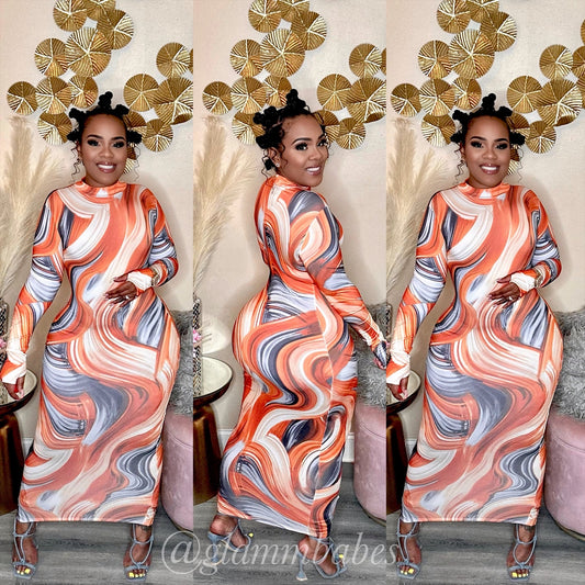 WAVES BABE MIDI (ORANGE/MULTI)