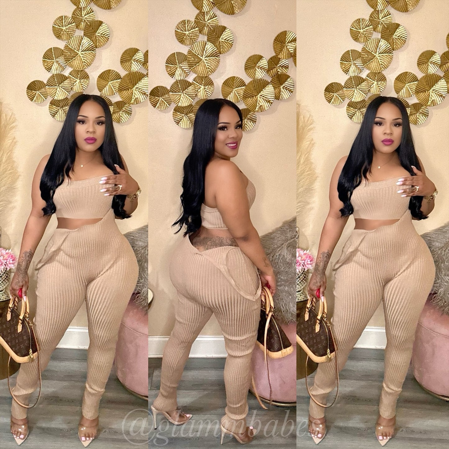 MADE YOU LOOK BABE JUMPSUIT SET (NUDE)