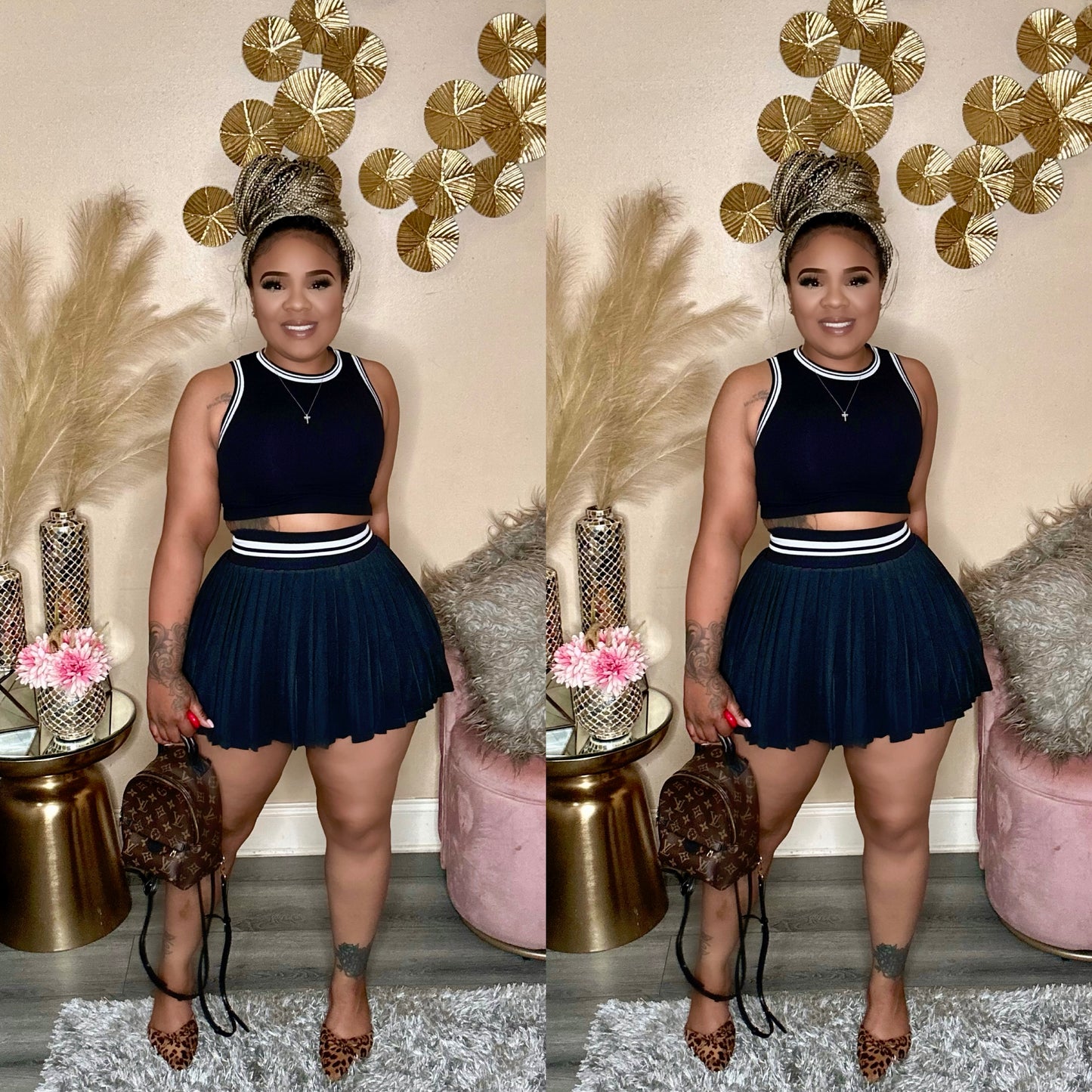 SUMMER BABE SKIRT SET (BLACK)