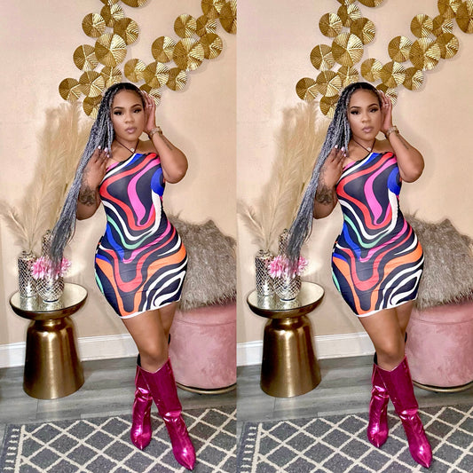 SWIRLS ON ME BABE DRESS (MULTI)