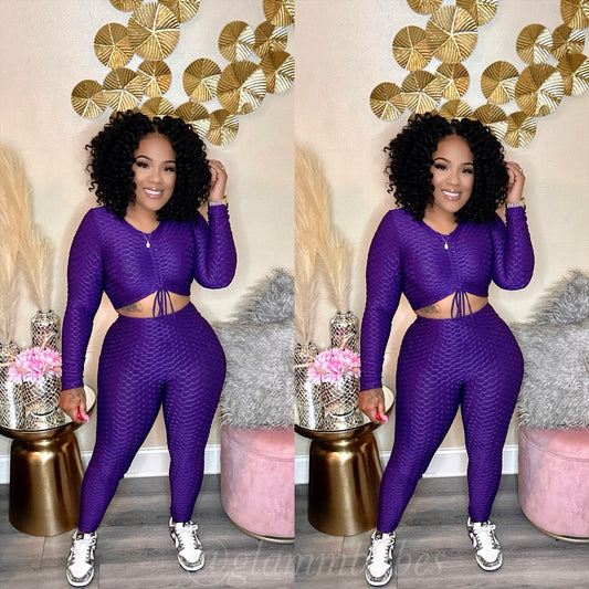 LIRA CROP TOP SET (PURPLE)