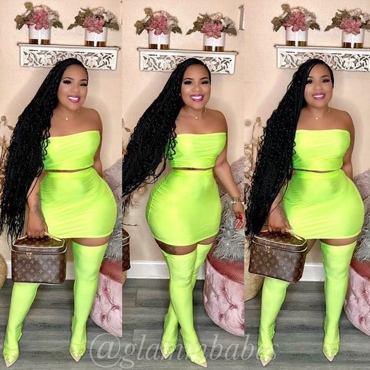 SASSY BABE 3 PIECE SET (NEON LIME)