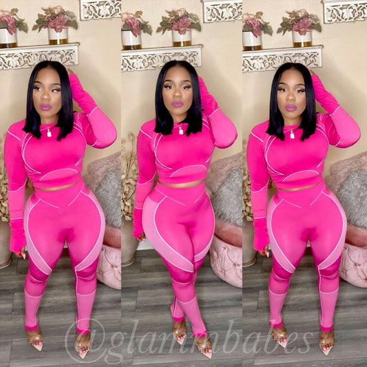 ACTIVE BABE SET LONG SLEEVE (FUCHSIA)